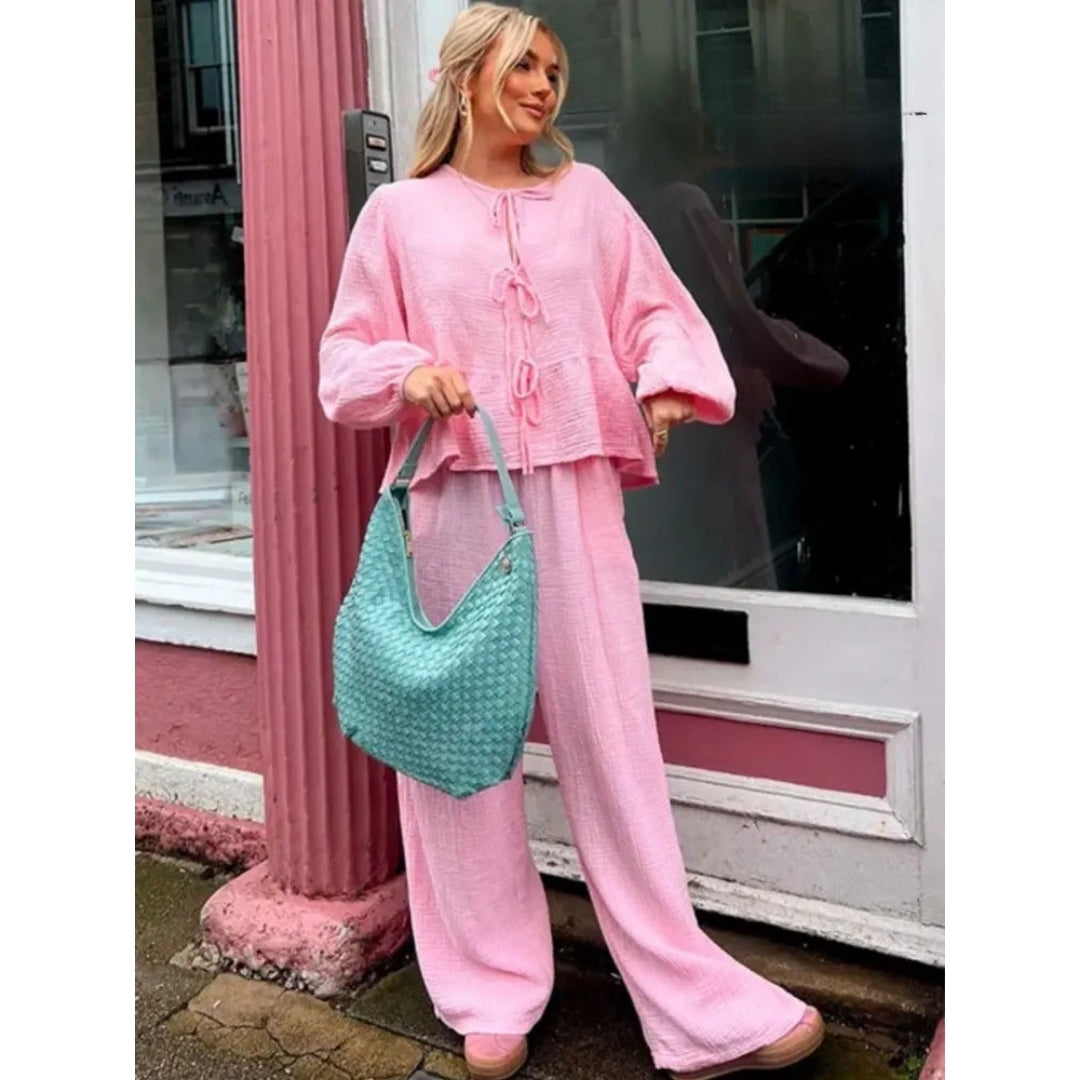 Elsie - Weiches Lounge-Set mit knitteriger Textur