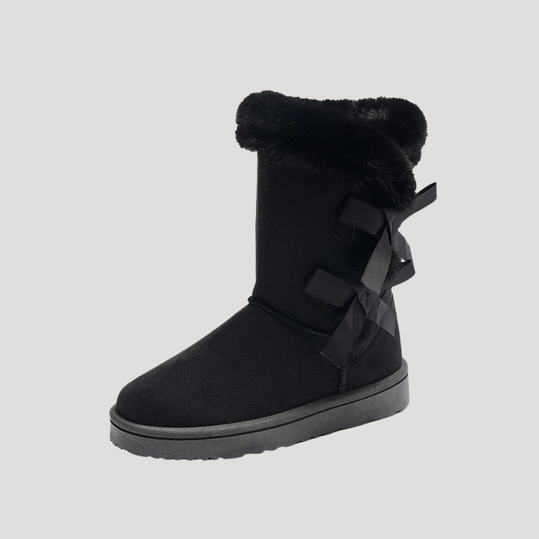 Bridget - Damen Winterstiefel mit Fellfutter und Schleife