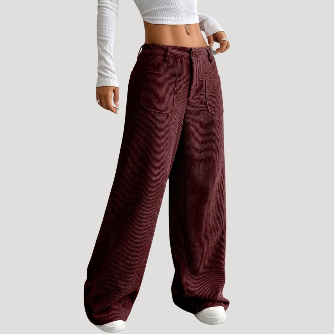 Freya – Wide Cord Pants With Pockets