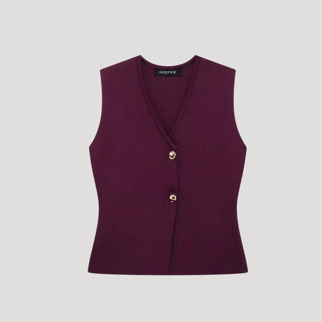 Xanthe - Elegantes ärmelloses Weste und Faltenrock-Set