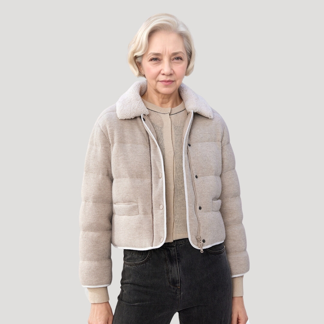 Isabella - Luxurious Cord Puffer Jacket