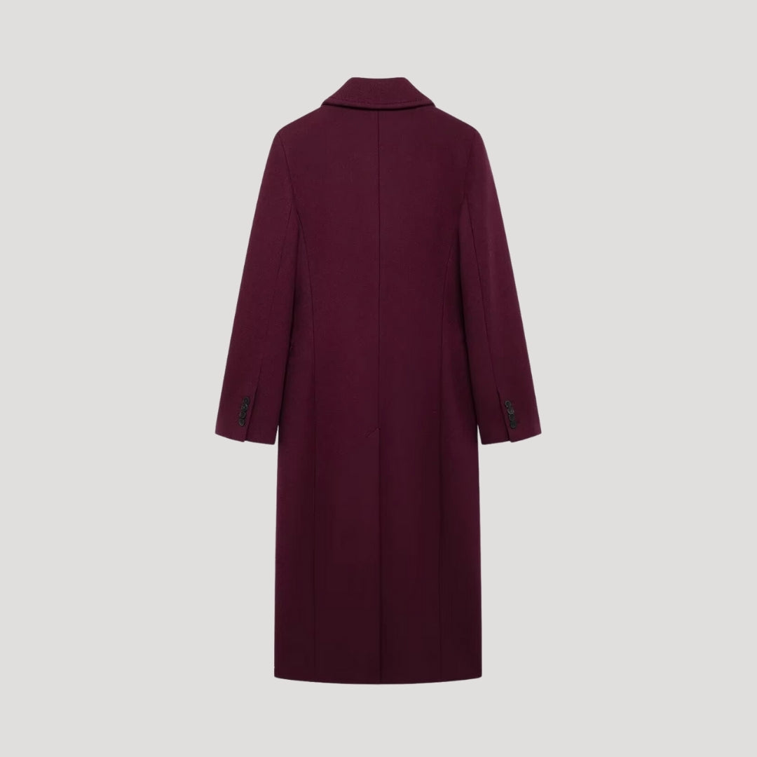 Vera - Damen langer Wollmischung Doppelreiher-Mantel