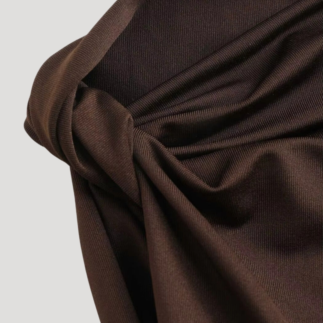 Farrah - Elegantes, drapiertes Maxikleid mit Schlitz