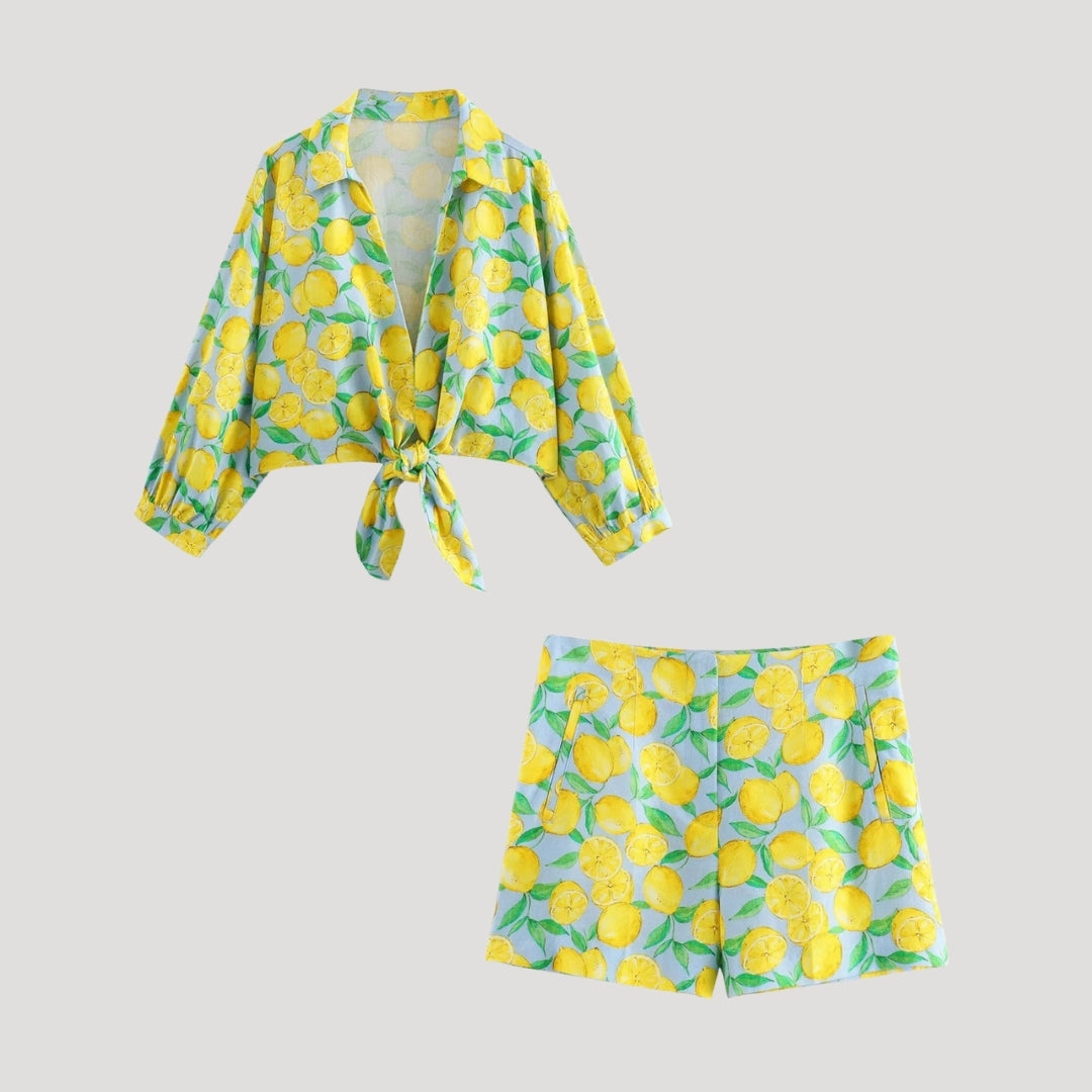 Ocean - Zitronen-Druck Zweiteiler Sommer-Set