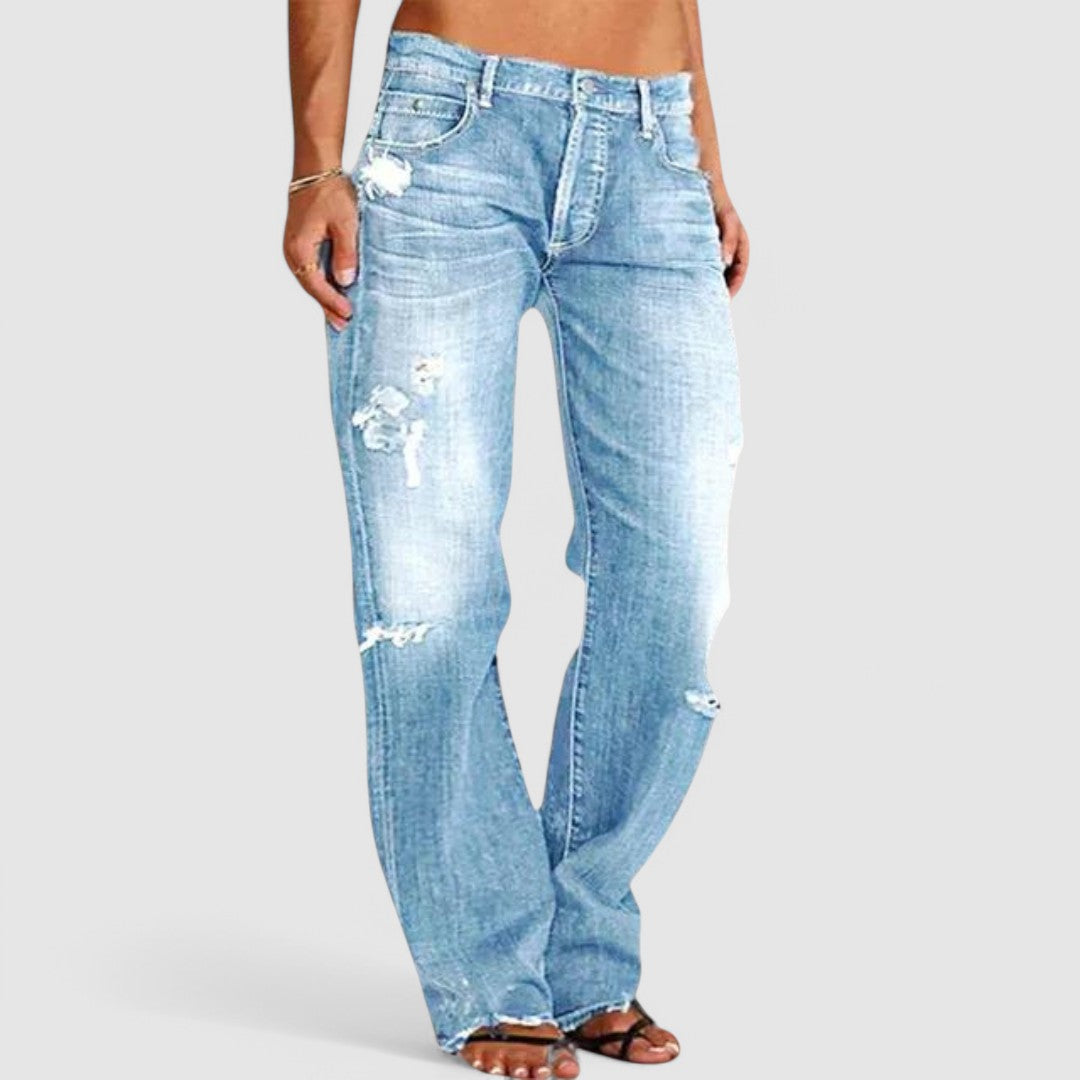 LENA - Vintage Distressed Weite Jeans