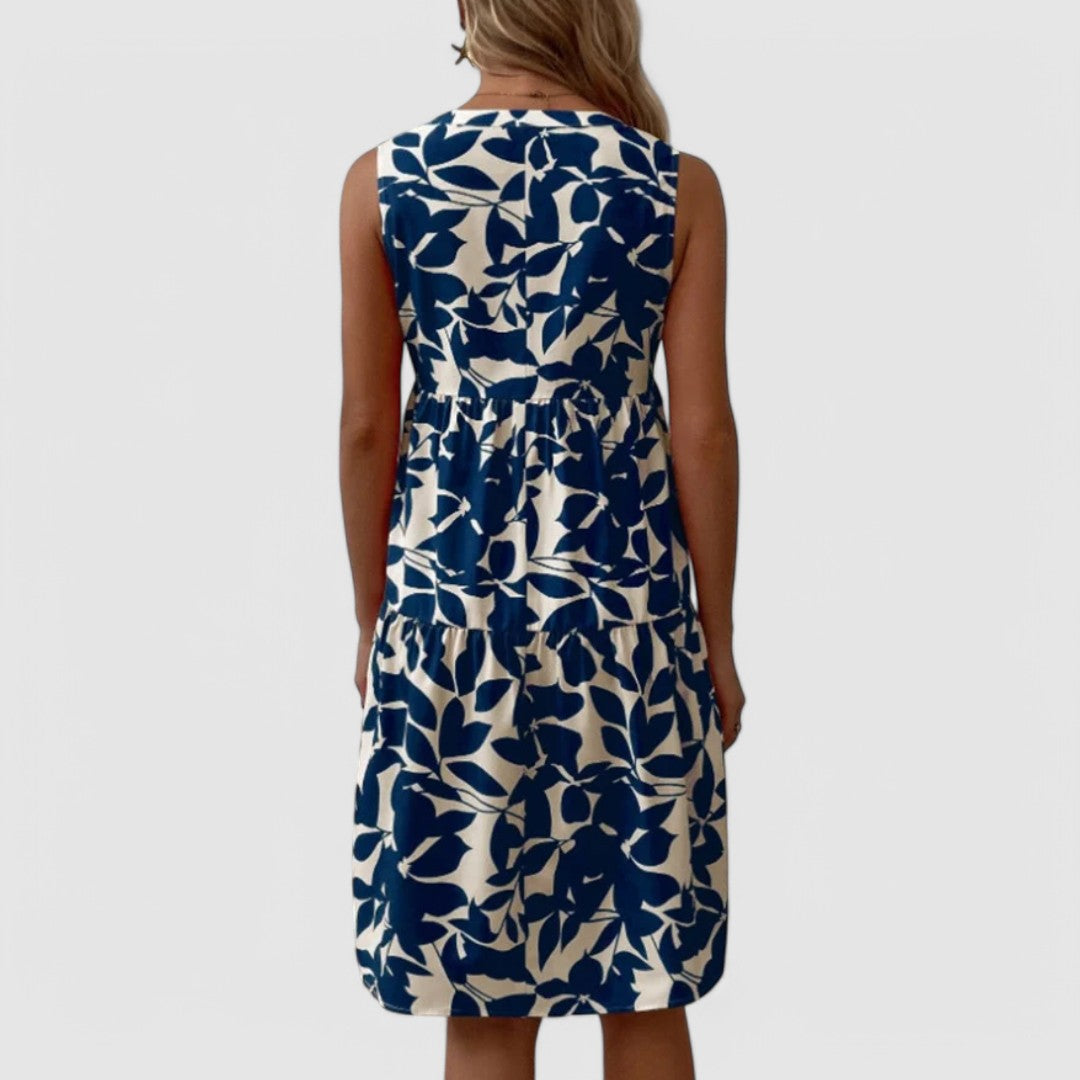 MELINA - kleid mit Blattmuster