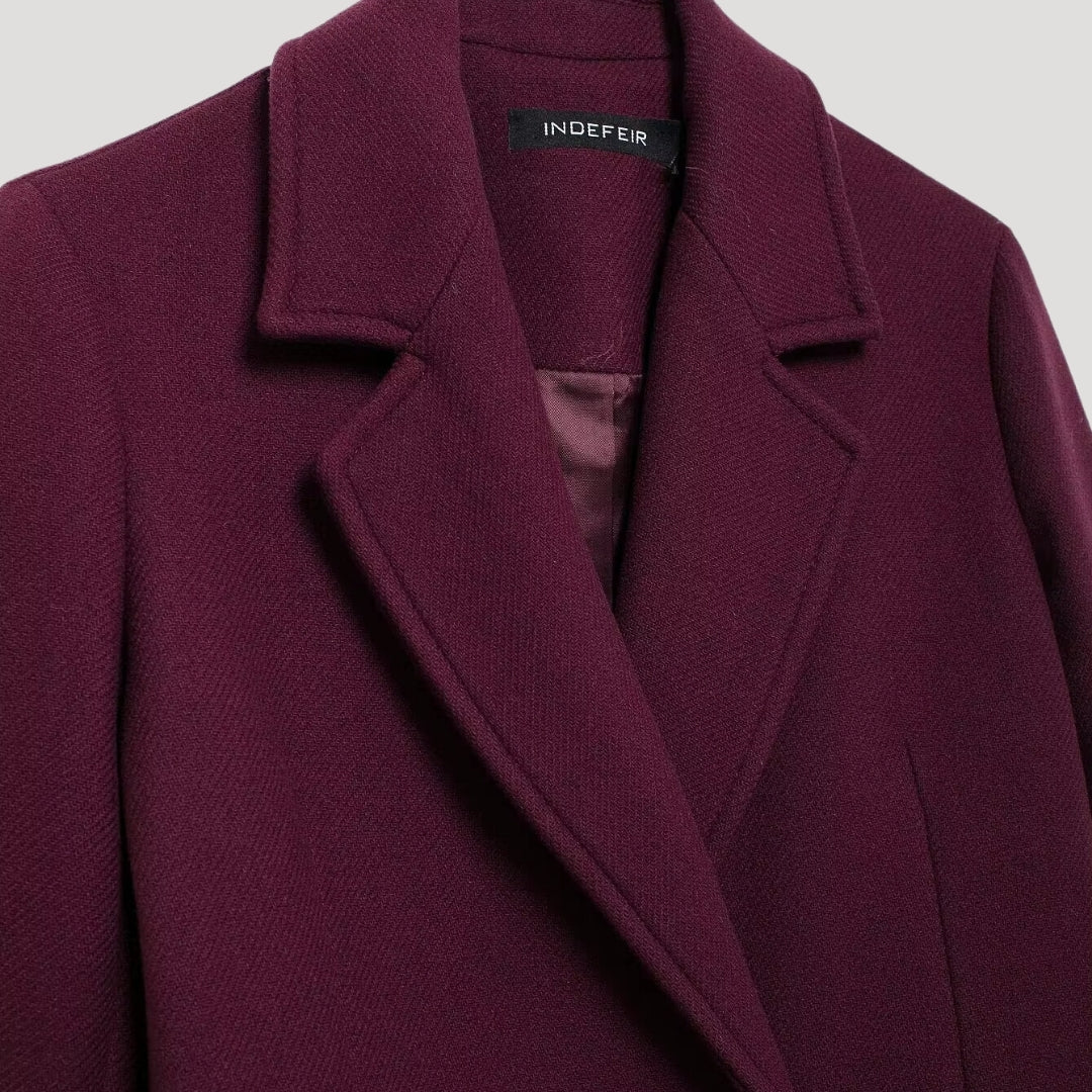 Vera - Damen langer Wollmischung Doppelreiher-Mantel