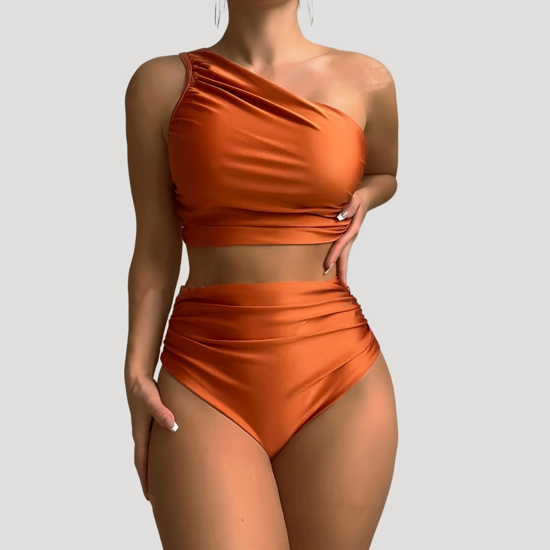Yasmin – One-Sided, High-Waisted Bikini with Ruching