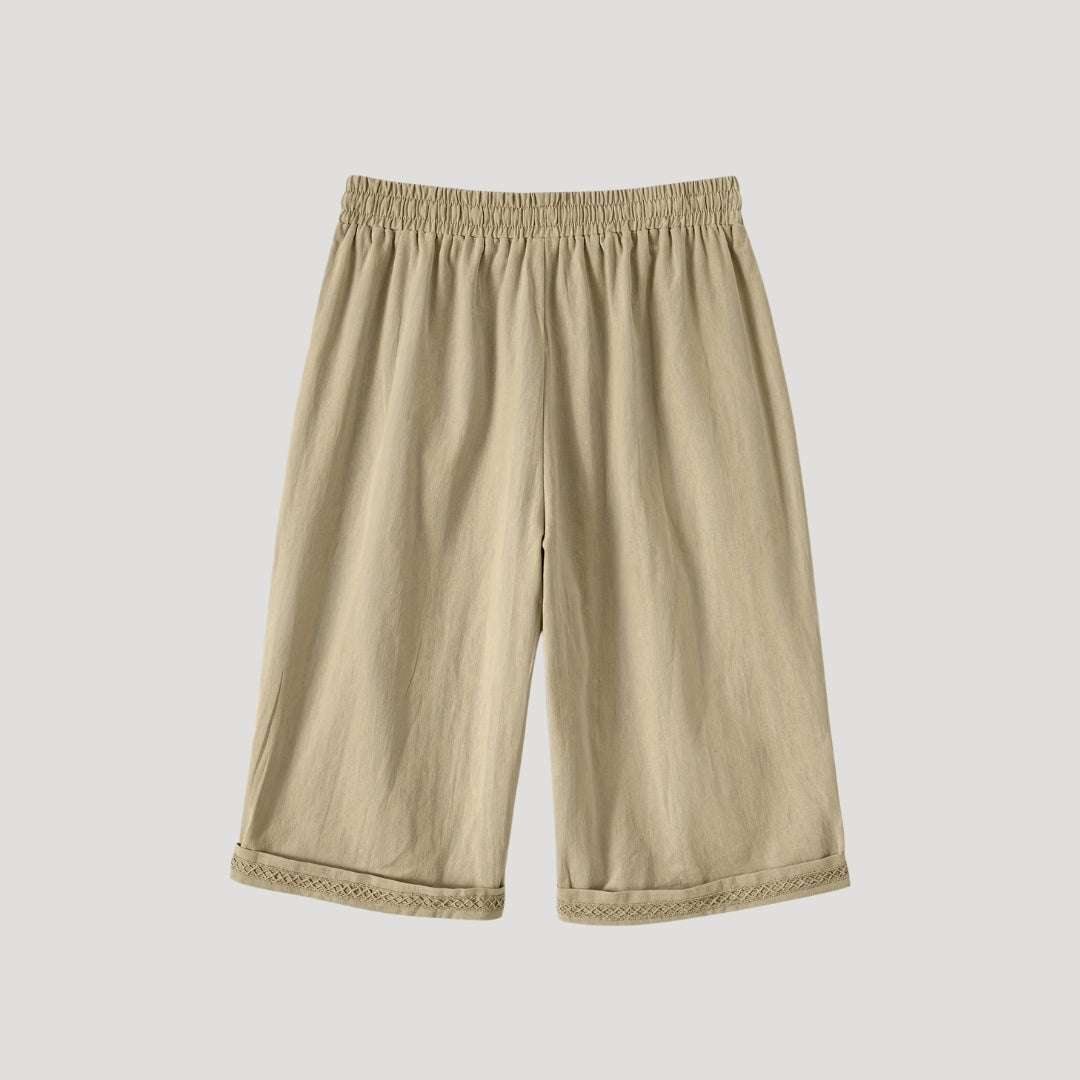 Questa - Lässige knielange Shorts mit Kordelzug und Knöpfen