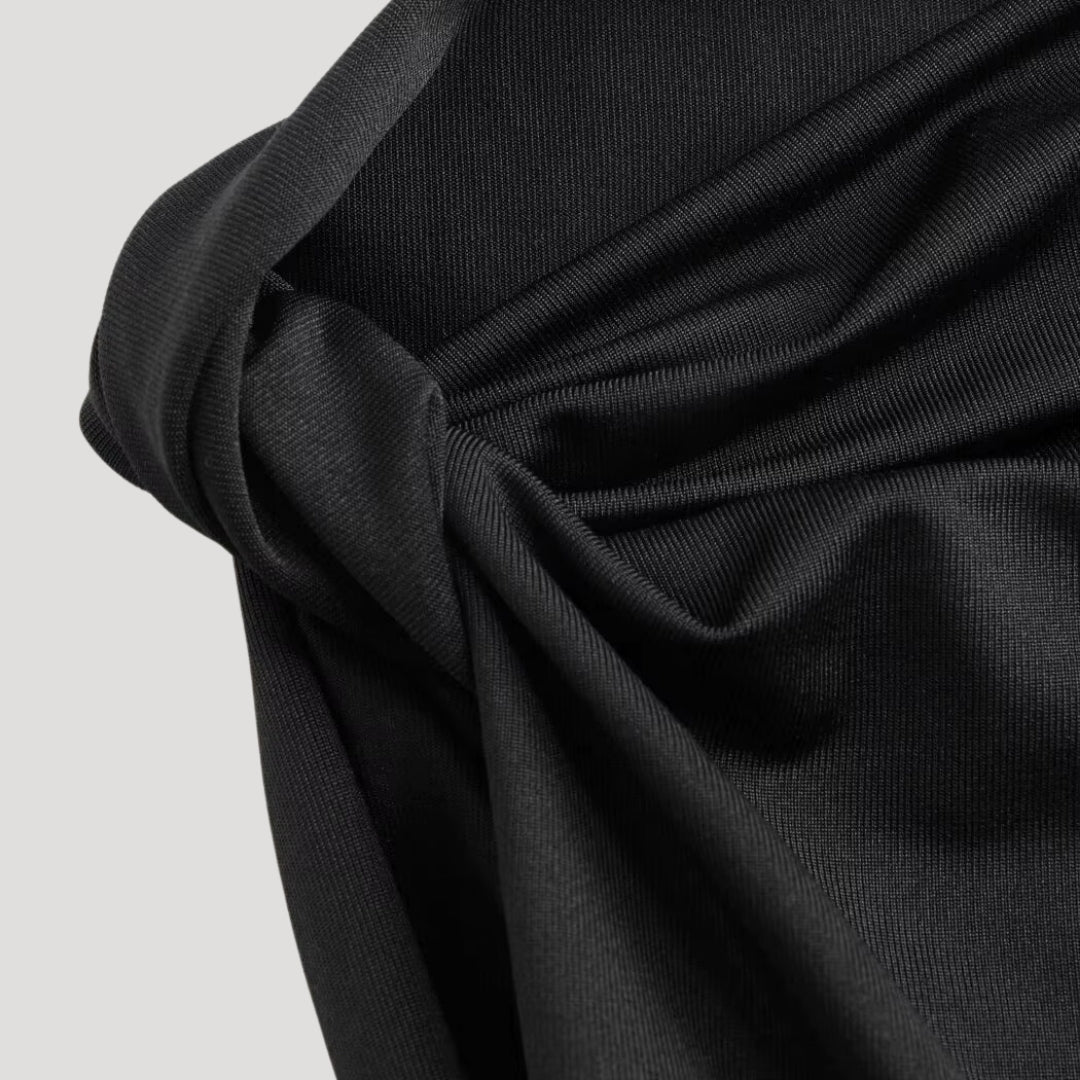 Farrah - Elegantes, drapiertes Maxikleid mit Schlitz