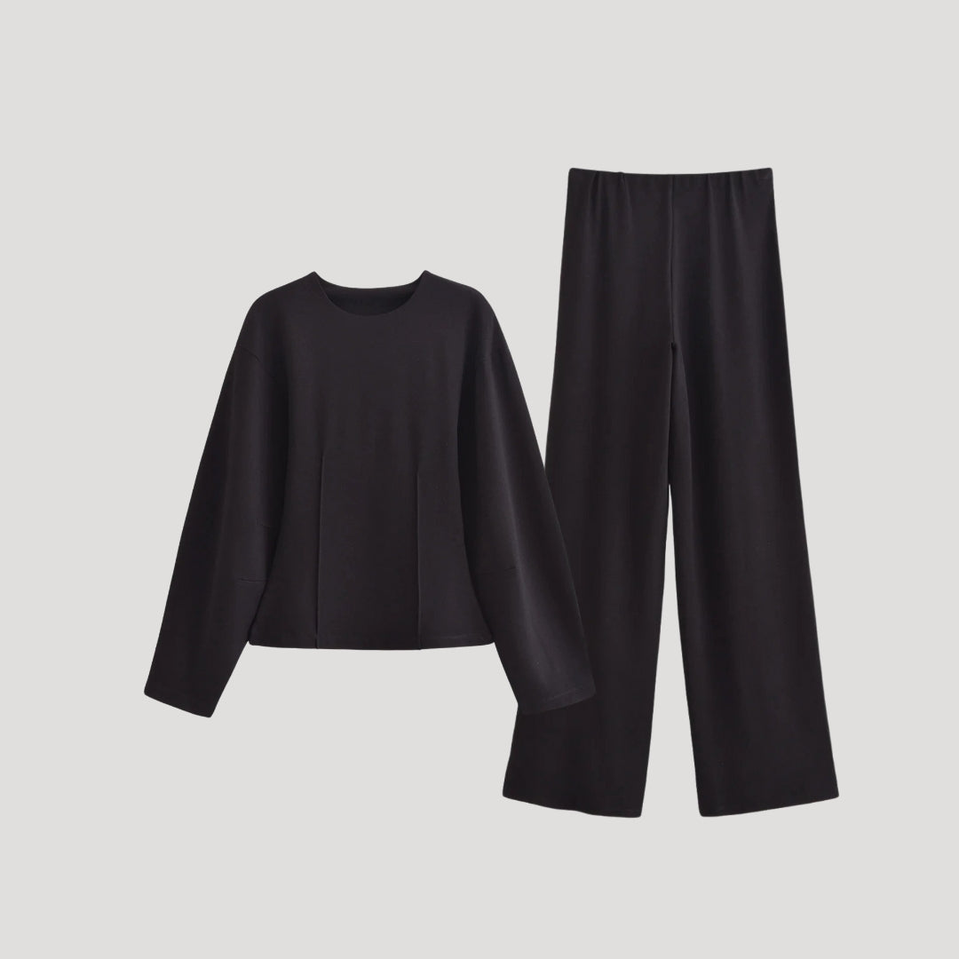 Keeley - Minimalistisches Langarm-Loungewear-Set