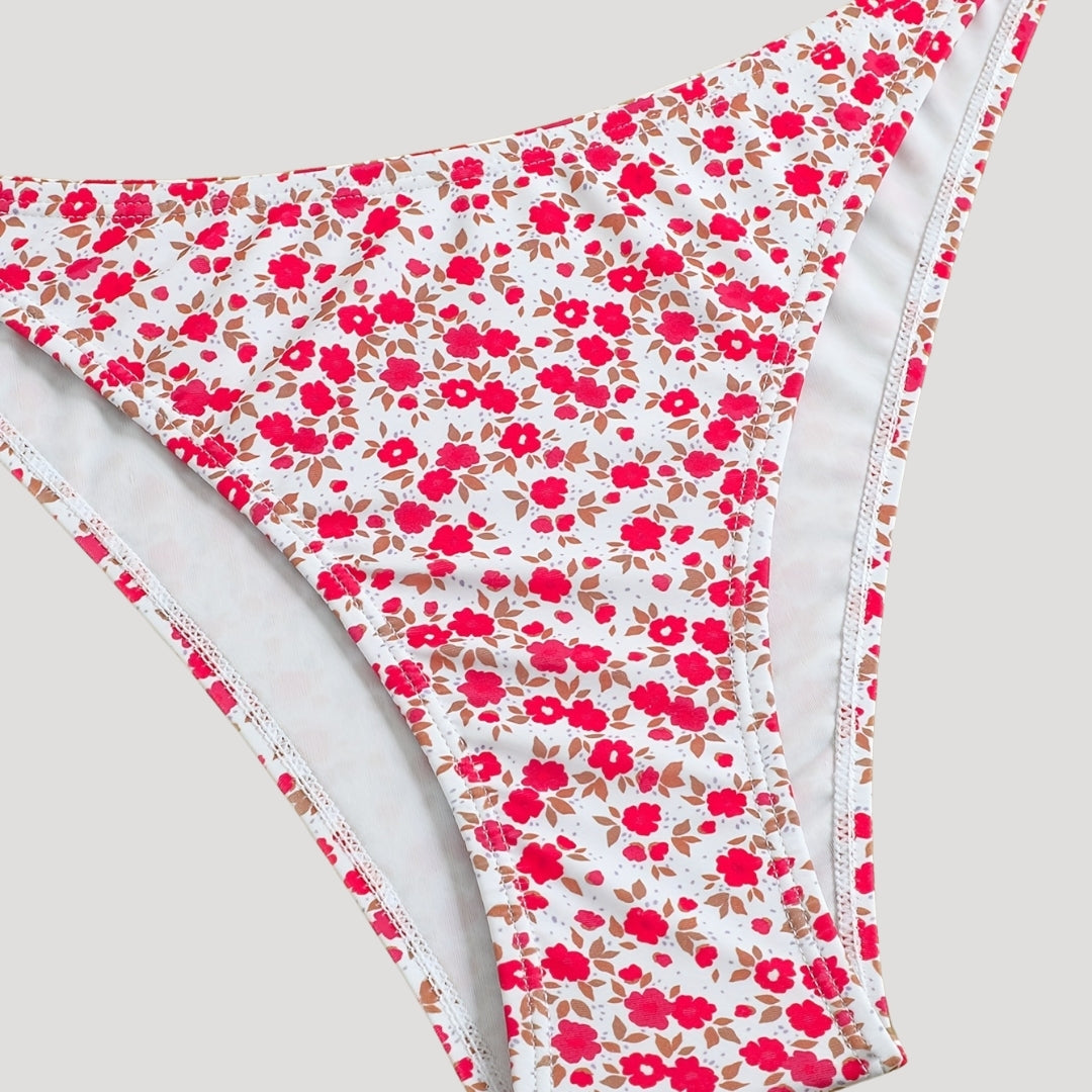 Eleanor - Blumenmuster-Bikini-Set mit tiefem Ausschnitt