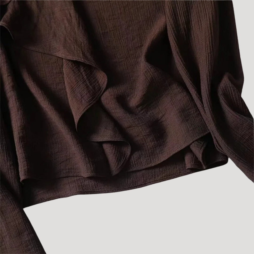 Lotus - Rüschenbluse mit langen Ärmeln