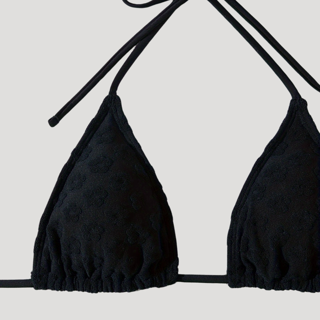 Allegra - Texturiertes dreiteiliges Bikini-Set