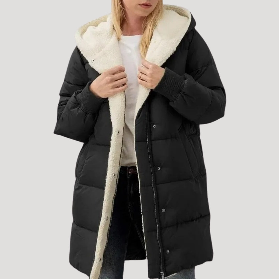 Tressa - Damen Kapuzen-Pufferjacke mit Fleece-Futter
