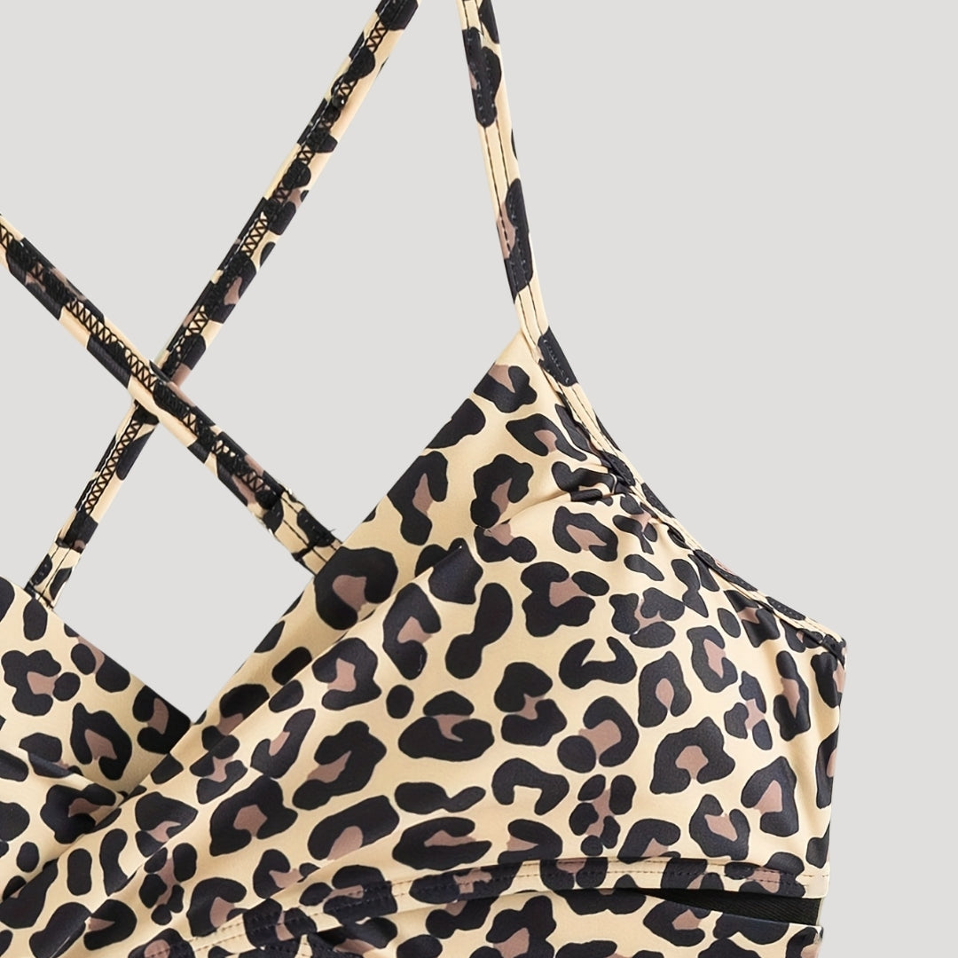 Oriana - Leopardenmuster Wickelbikini-Set