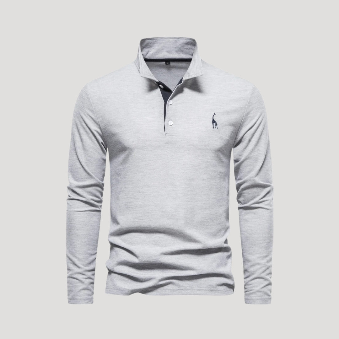 Alvin - Klassisches Langarm-Polo-Shirt