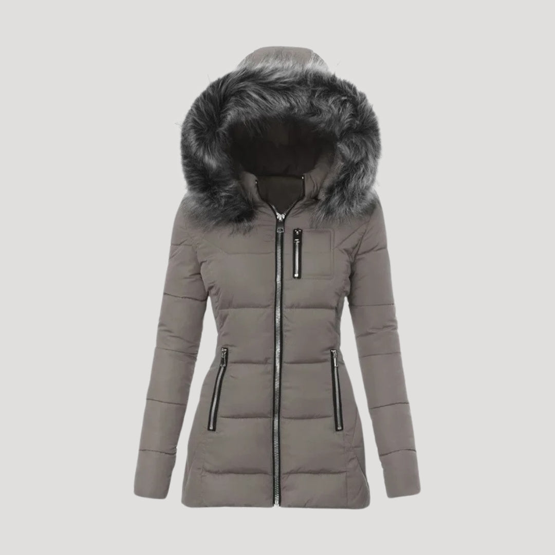 Laura - Damen Winter-Pufferjacke mit Kapuze
