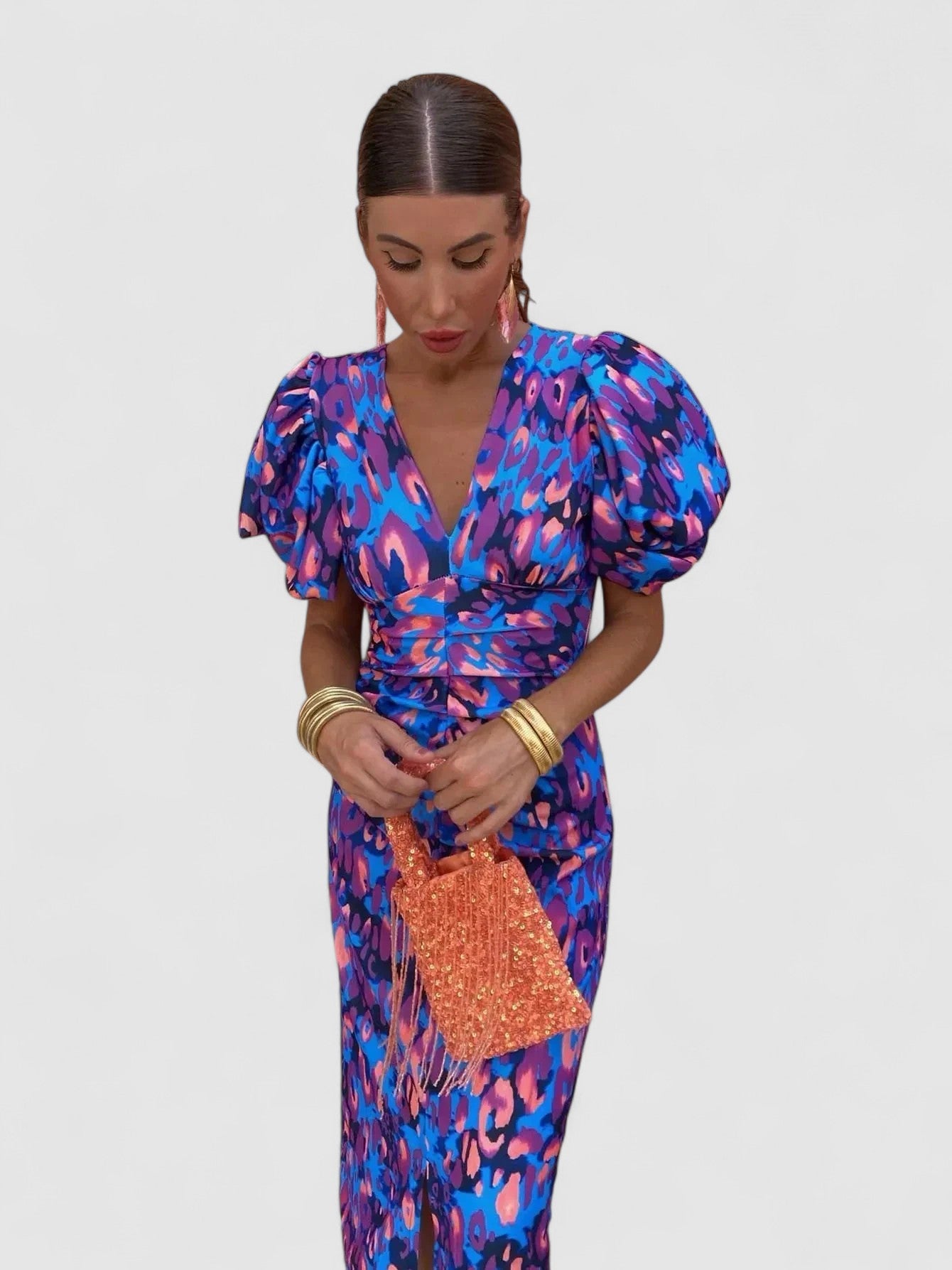 CAROL - Musterprint Midi-Kleid