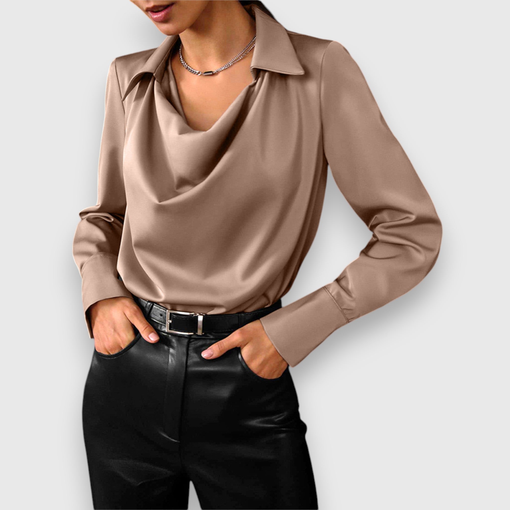 SIMONE - Wasserfallkragen-Bluse