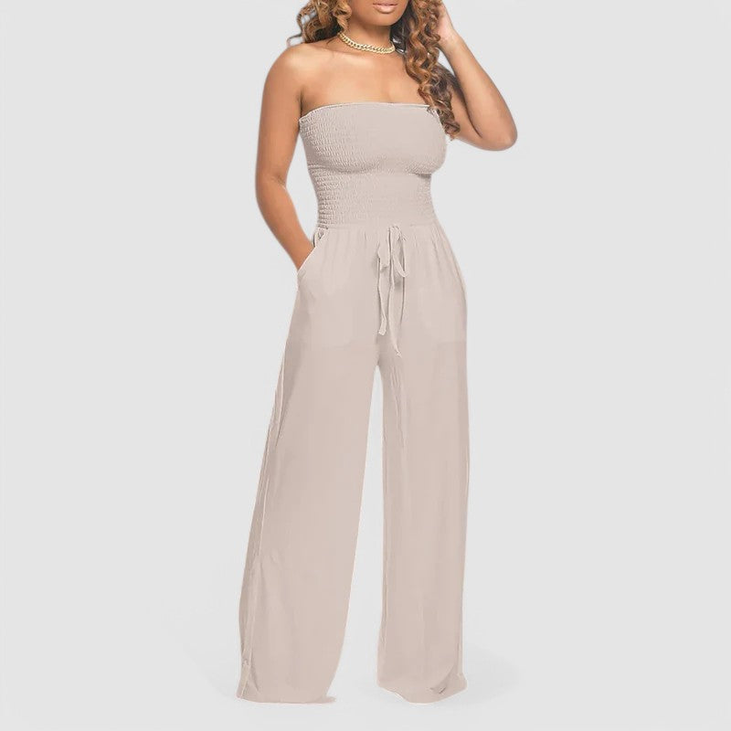 GABRIELLE - Strapless Jumpsuit mit Weitbein