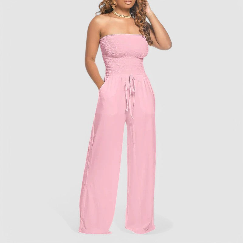 GABRIELLE - Strapless Jumpsuit mit Weitbein
